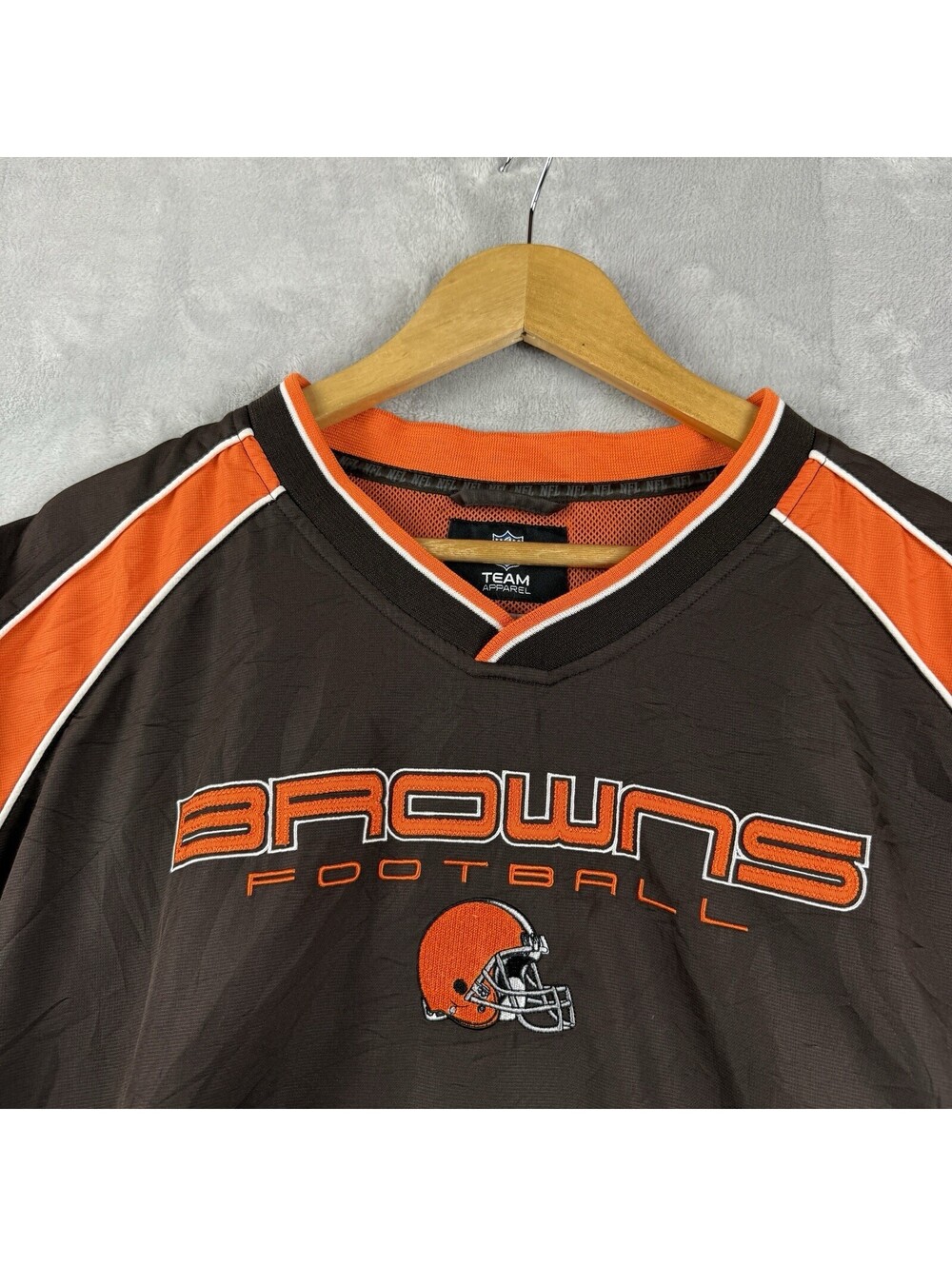 VTG Cleveland Browns NFL Men’s 2XL Brown Pullover Windbreaker Jacket Team Y2K - Picture 10 of 10